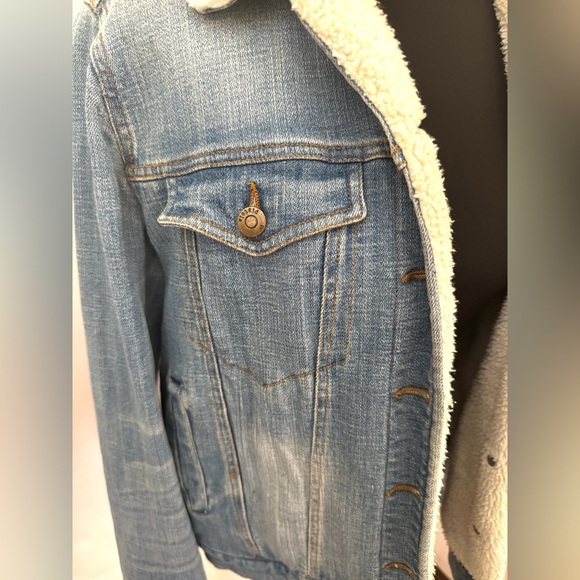 Pistola Madison Fleece Sherpa Lined Denim Trucker Jean Jacket, Light Blue,Size S - Picture 9 of 12
